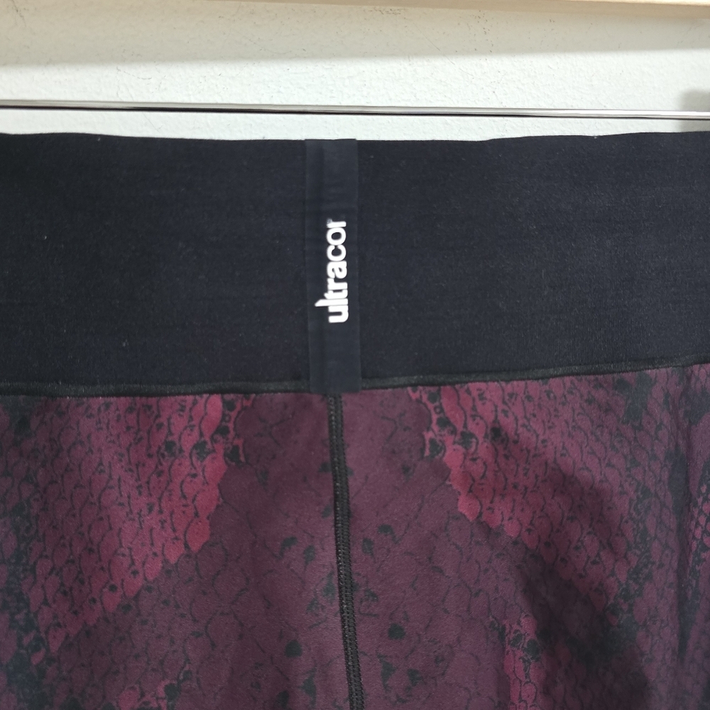 Ultracor burgundy snakeskin printed high waist leggings - Picture 9 of 11